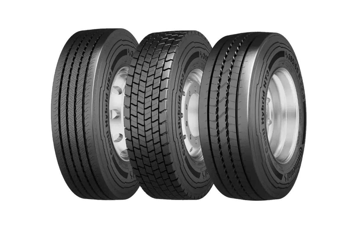 Three truck tyres